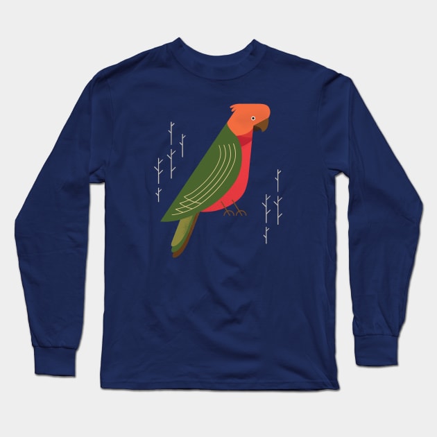 Australian King Parrot, Bird of Australia Long Sleeve T-Shirt by theprintedsparrow